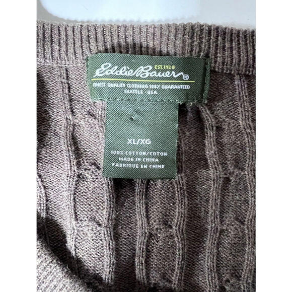 Eddie Bauer Cardigan Sweater Women's Extra Large XL Brown Button Ribbed - Picture 4 of 8